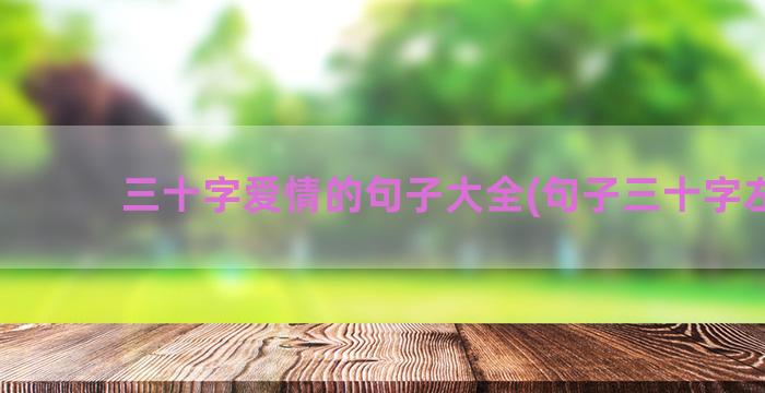 三十字爱情的句子大全(句子三十字左右)