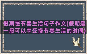 假期慢节奏生活句子作文(假期是一段可以享受慢节奏生活的时间)