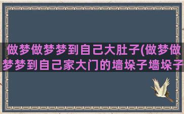 做梦做梦梦到自己大肚子(做梦做梦梦到自己家大门的墙垛子墙垛子倒了)