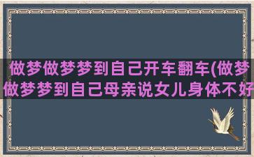 做梦做梦梦到自己开车翻车(做梦做梦梦到自己母亲说女儿身体不好)