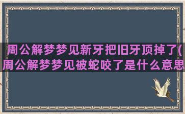 周公解梦梦见新牙把旧牙顶掉了(周公解梦梦见被蛇咬了是什么意思)