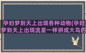 孕妇梦到天上出现各种动物(孕妇梦到天上出现流星一样拼成大鸟的形状)