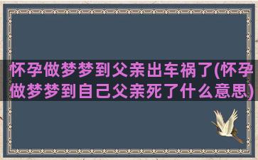 怀孕做梦梦到父亲出车祸了(怀孕做梦梦到自己父亲死了什么意思)