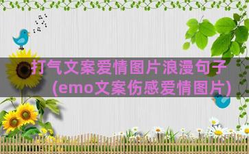 打气文案爱情图片浪漫句子(emo文案伤感爱情图片)