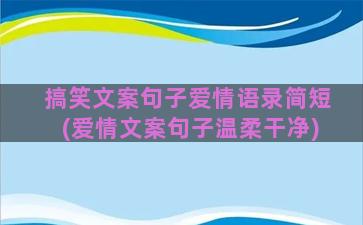 搞笑文案句子爱情语录简短(爱情文案句子温柔干净)