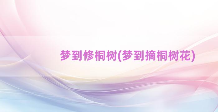 梦到修桐树(梦到摘桐树花)