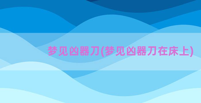 梦见凶器刀(梦见凶器刀在床上)