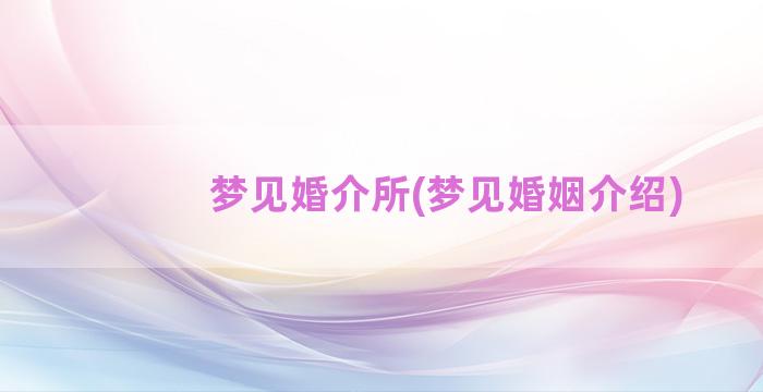 梦见婚介所(梦见婚姻介绍)