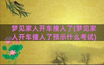 梦见家人开车撞人了(梦见家人开车撞人了预示什么考试)