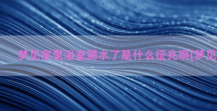 梦见家里浴室漏水了是什么征兆啊(梦见浴室漏水)