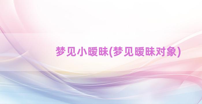 梦见小暧昧(梦见暧昧对象)