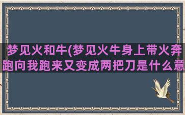 梦见火和牛(梦见火牛身上带火奔跑向我跑来又变成两把刀是什么意思)