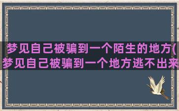 梦见自己被骗到一个陌生的地方(梦见自己被骗到一个地方逃不出来)