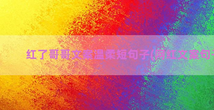 红了哥哥文案温柔短句子(网红文案句子温柔)